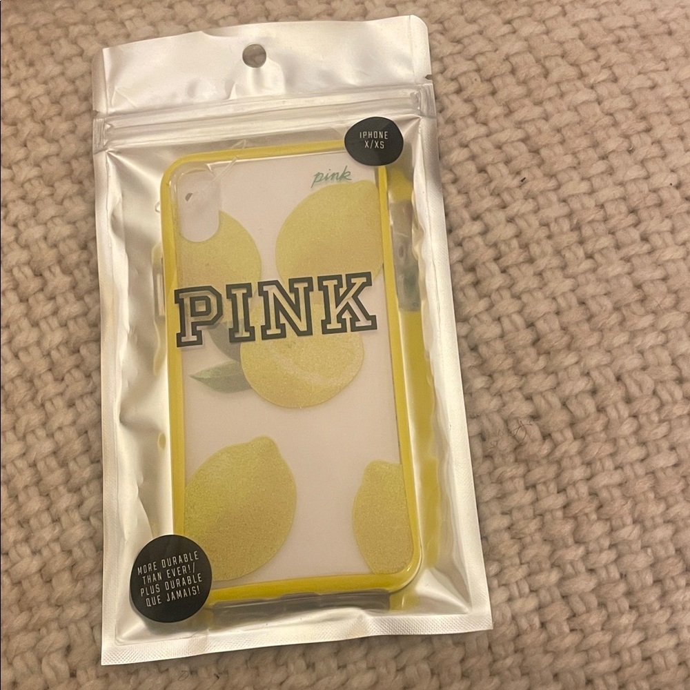 PINK Victoria's Secret Lemon Print iPhone Case